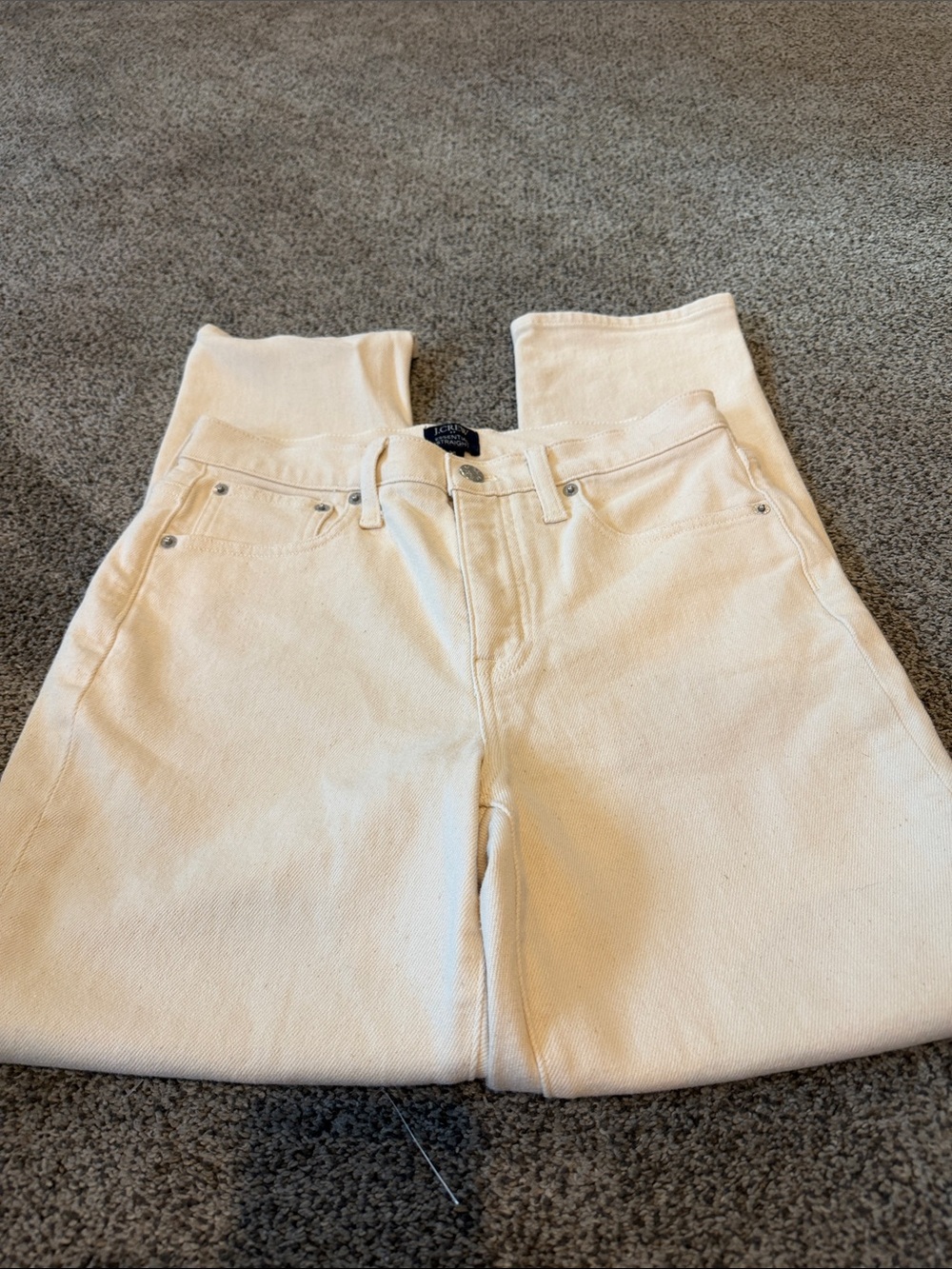 J. Crew Cream Straight-Leg Jeans